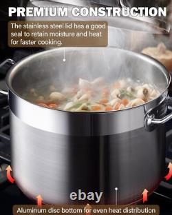 30 Quart Professional Grade Stainless Steel Stockpot with Lid Induction Ready