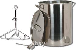 30-Quart Stainless Steel Turkey Pot with Lid & Accessories for Outdoor Cooking