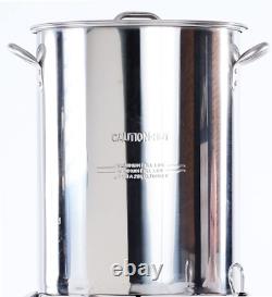 30-Quart Stainless Steel Turkey Pot with Lid & Accessories for Outdoor Cooking