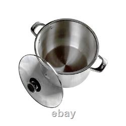 30 Quarts Stainless Steel Stockpot Cooking Pot Glass Lid Boiling Pot Cookware