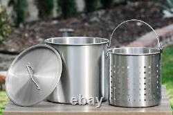 32 Quart Stock Pot withStrainer Basket Food Grade 304 Commercial Stainless Steel