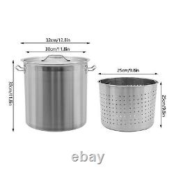 33/52 Quart Stock Pot Stainless Steel Large Kitchen Soup Big Cooking Restaurant