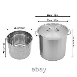 33/52 Quart Stock Pot Stainless Steel Large Kitchen Soup Big Cooking Restaurant