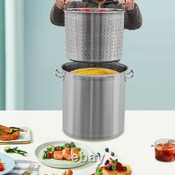 33/52 Quart Stock Pot Stainless Steel Large Kitchen Soup Big Cooking Restaurant