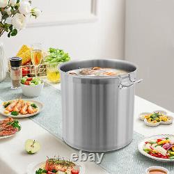 33/52 Quart Stock Pot Stainless Steel Large Kitchen Soup Big Cooking Restaurant