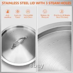 35 Quart Stainless Steel Cooking Pot Stock Pot with Lid Large Soup Pot for C
