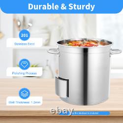 35L/30 Quart Stock Pot with Lid Stainless Steel Large Kitchen Soup Big Cooking