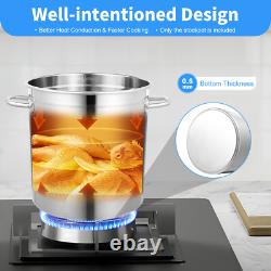 35L/30 Quart Stock Pot with Lid Stainless Steel Large Kitchen Soup Big Cooking