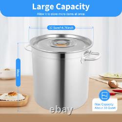 35L/30 Quart Stock Pot with Lid Stainless Steel Large Kitchen Soup Big Cooking
