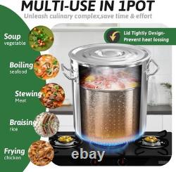 36-Quart Stainless Steel Seafood Boil Pot with Lid, Crab, Lobster, Shrimp Boil St