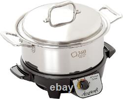 360 Stainless Steel Slow Cooker (4 Quart), Stock Pot Is Induction Cookware, Wate