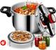 4.22 Quart Stainless Steel Pressure Cooker, Small Compact Stovetop Pressure Cook