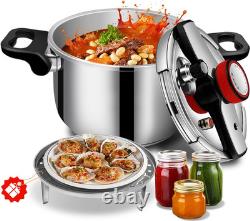 4.22 Quart Stainless Steel Pressure Cooker, Small Compact Stovetop Pressure Cook
