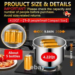 4.22 Quart Stainless Steel Pressure Cooker, Small Compact Stovetop Pressure Cook