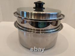 4-PC SaladMaster TP304S 3 Quart Saucepan Steamer Double Boiler Bake Pan Vapo-Lid