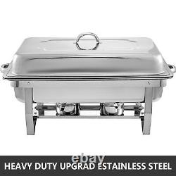 4 PCS 9.5 Quart Stainless Steel Chafing Dish Buffet Trays Chafer Dish Set Silver