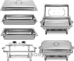 4 PCS Chafing Dish Stainless Steel 9.5 Quart Chafing Dish Buffet Set Food Warmer