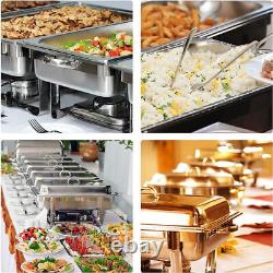 4 PCS Stainless Steel Chafing Dishes 8Quart Buffet Warming Tray Chafer Catering