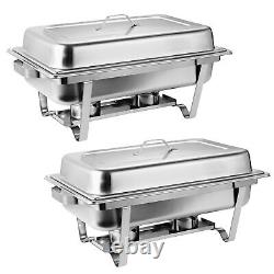 4 PCS Stainless Steel Chafing Dishes 8Quart Buffet Warming Tray Chafer Catering