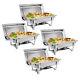 4 Pack 8quart Chafing Dish Sets Catering Stainless Steel With Tray Folding Chafer