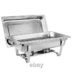 4 Pack 9.5Quart Stainless Steel Chafing Dish Buffet Trays Chafer Dish Set Silver