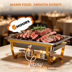4-Pack 9-Quart Stainless Steel Rectangular Chafing Dishes for Buffets Chafing