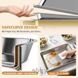 4-Pack 9-Quart Stainless Steel Rectangular Chafing Dishes for Buffets Chafing