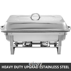 4 Pack Full Size Stainless Steel Chafing Dishes 8 Quart Dish Buffet Set
