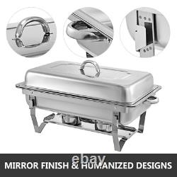 4 Pack Full Size Stainless Steel Chafing Dishes 8 Quart Dish Buffet Set