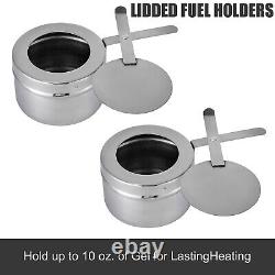 4 Pack Stainless Steel Chafing Dish 8 Quart Buffet Rectangular Chafer Catering