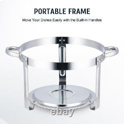 4 Pack Stainless Steel Chafing Dish Kit with 5 Quart Food Pans Fuel Holders Lids