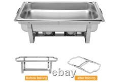 4 Pack Stainless Steel Chafing Dish Sets Catering Food Warmer Capacity 8 Quart