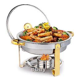 4 Packs 5 Quart Chafing Dish Buffet Set Stainless Steel withGlass Lid for Weddings