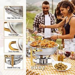 4 Packs 5 Quart Chafing Dish Buffet Set Stainless Steel withGlass Lid for Weddings