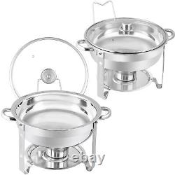 4 Packs 5 Quart Stainless Steel Chafing Dish Buffet Set and Warmers with Glass Lid