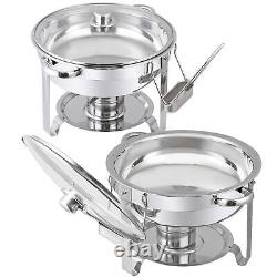 4 Packs 5 Quart Stainless Steel Chafing Dish Buffet Set and Warmers with Glass Lid