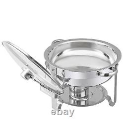 4 Packs 5 Quart Stainless Steel Chafing Dish Buffet Set and Warmers with Glass Lid