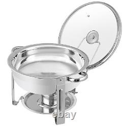 4 Packs 5 Quart Stainless Steel Chafing Dish Buffet Set and Warmers with Glass Lid