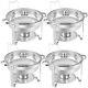 4 Packs 5 Quart Stainless Steel Chafing Dish Buffet Trays Chafer Buffet Warmer