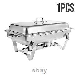 4 Packs 8 Quart Stainless Steel Chafing Dish Buffet Trays Chafer Dish Set Silver