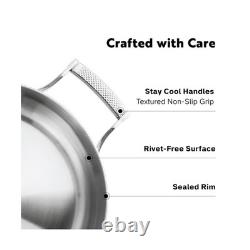 4 Quart Stainless Steel Pot with Lid Fully Clad Tri Ply Stock Pot/Casserole