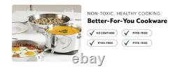 4 Quart Stainless Steel Pot with Lid Fully Clad Tri Ply Stock Pot/Casserole