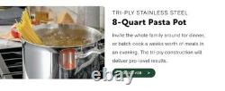 4 Quart Stainless Steel Pot with Lid Fully Clad Tri Ply Stock Pot/Casserole