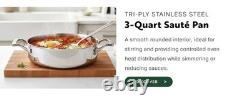 4 Quart Stainless Steel Pot with Lid Fully Clad Tri Ply Stock Pot/Casserole