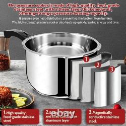4 Quart Stainless Steel Pressure Cooker, Deeluban All Stovetops Induction
