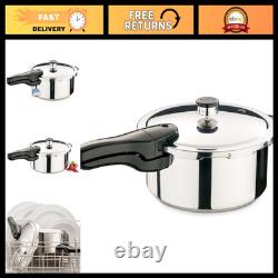4-Quart Stainless Steel Pressure Cooker Fast Cooking, Durable, Easy Clean
