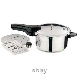 4-Quart Stainless Steel Pressure Cooker Fast Cooking, Durable, Easy Clean