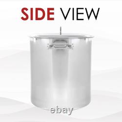 40 Quart Stainless Steel Stock Pot Heavy Duty With Lid Commercial Quality Coo