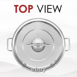 40 Quart Stainless Steel Stock Pot Heavy Duty With Lid Commercial Quality Coo