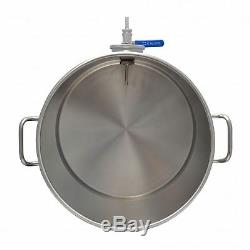 40L / 42 Quart Stainless Steel SS304 Brew Kettle with Ball Valve + Thermometer